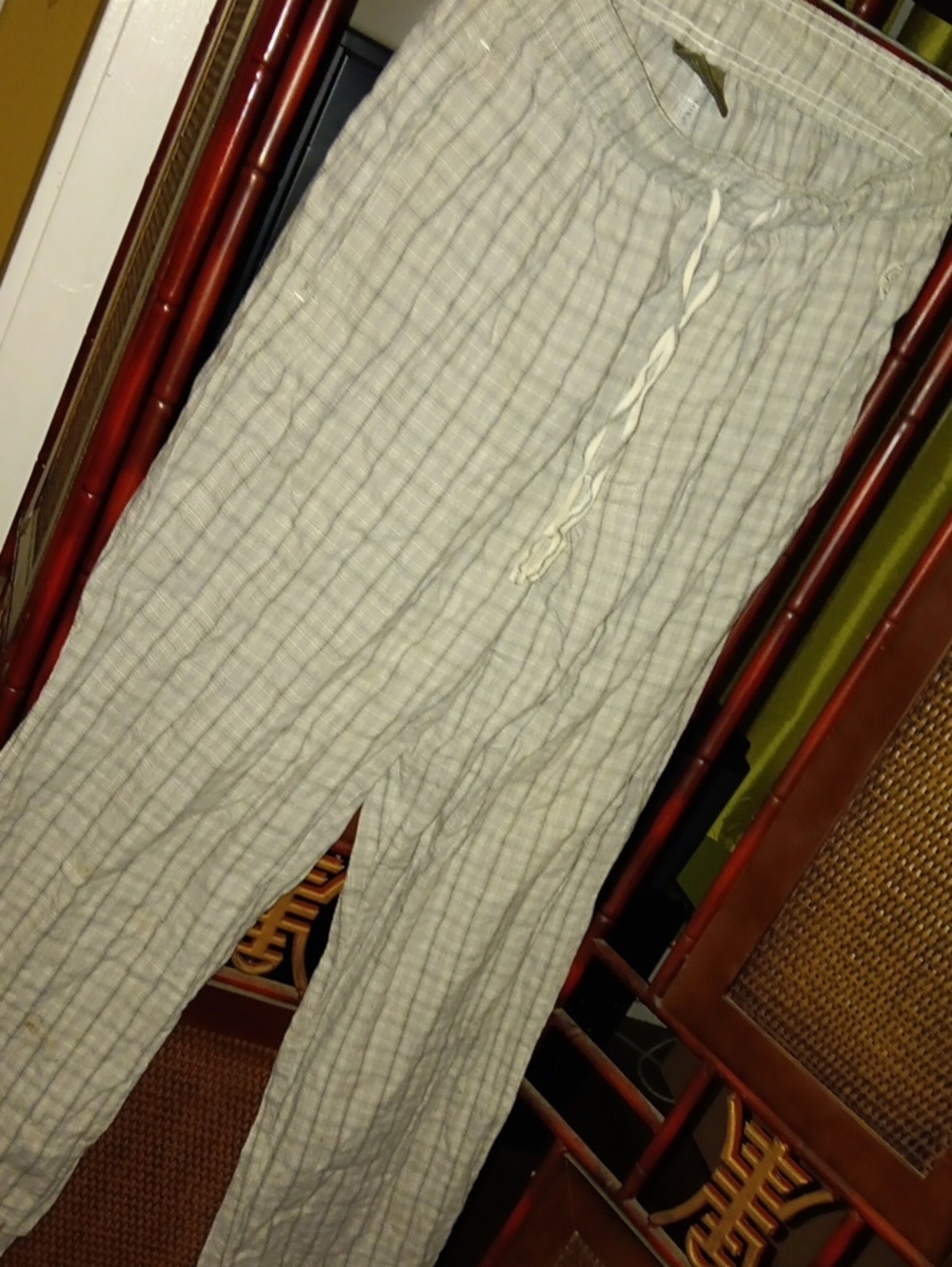 Bass Light Gray Plaid pajama lounge pants